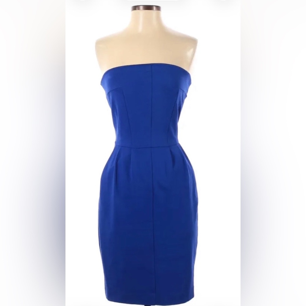 Beautiful Express strapless dress in a vibrant royal blue color